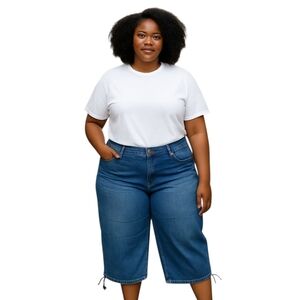 Y2K NWT Miskeen Wide Leg Cropped Size 40 Women's Jeans
